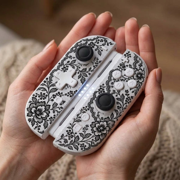 Obsidian Lace Custom Nintendo Switch 2 Joy-Cons | White D-Pad