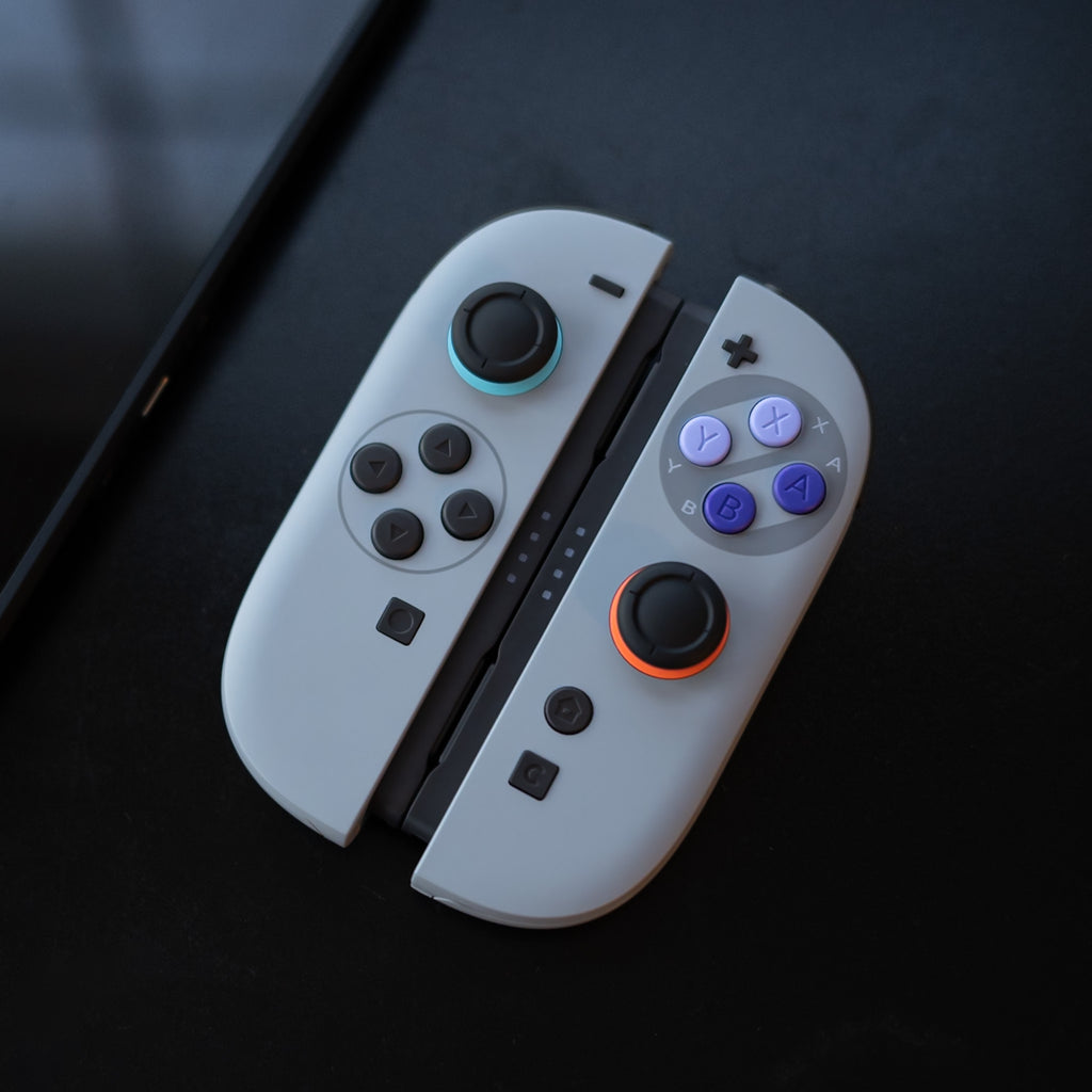 SNES Custom Switch 2 Joy-Cons | Hand-Cast Resin Buttons – GameTraderZero