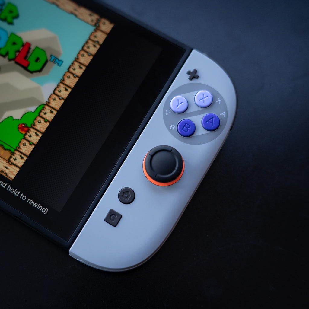 SNES Custom Switch 2 Joy-Cons | Hand-Cast Resin Buttons – GameTraderZero