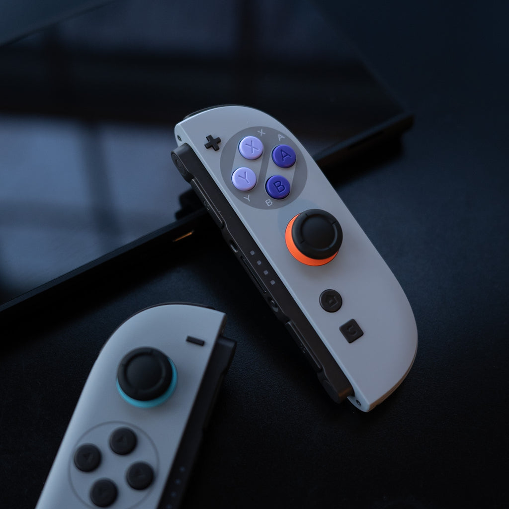 SNES Custom Switch 2 Joy-Cons | Hand-Cast Resin Buttons – GameTraderZero
