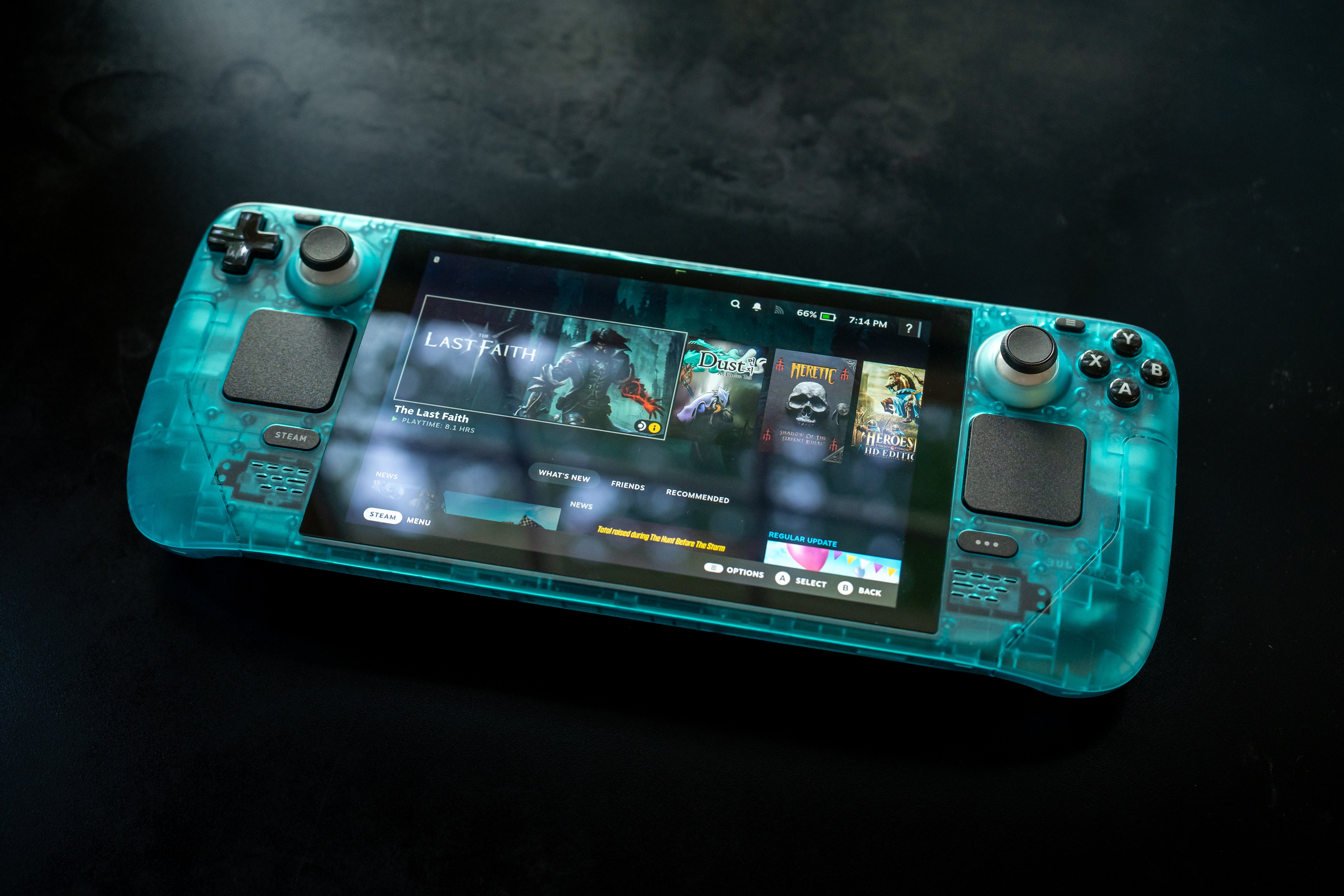 Customized Steam Deck Handheld Gaming Ice Blue - By GameTraderZero