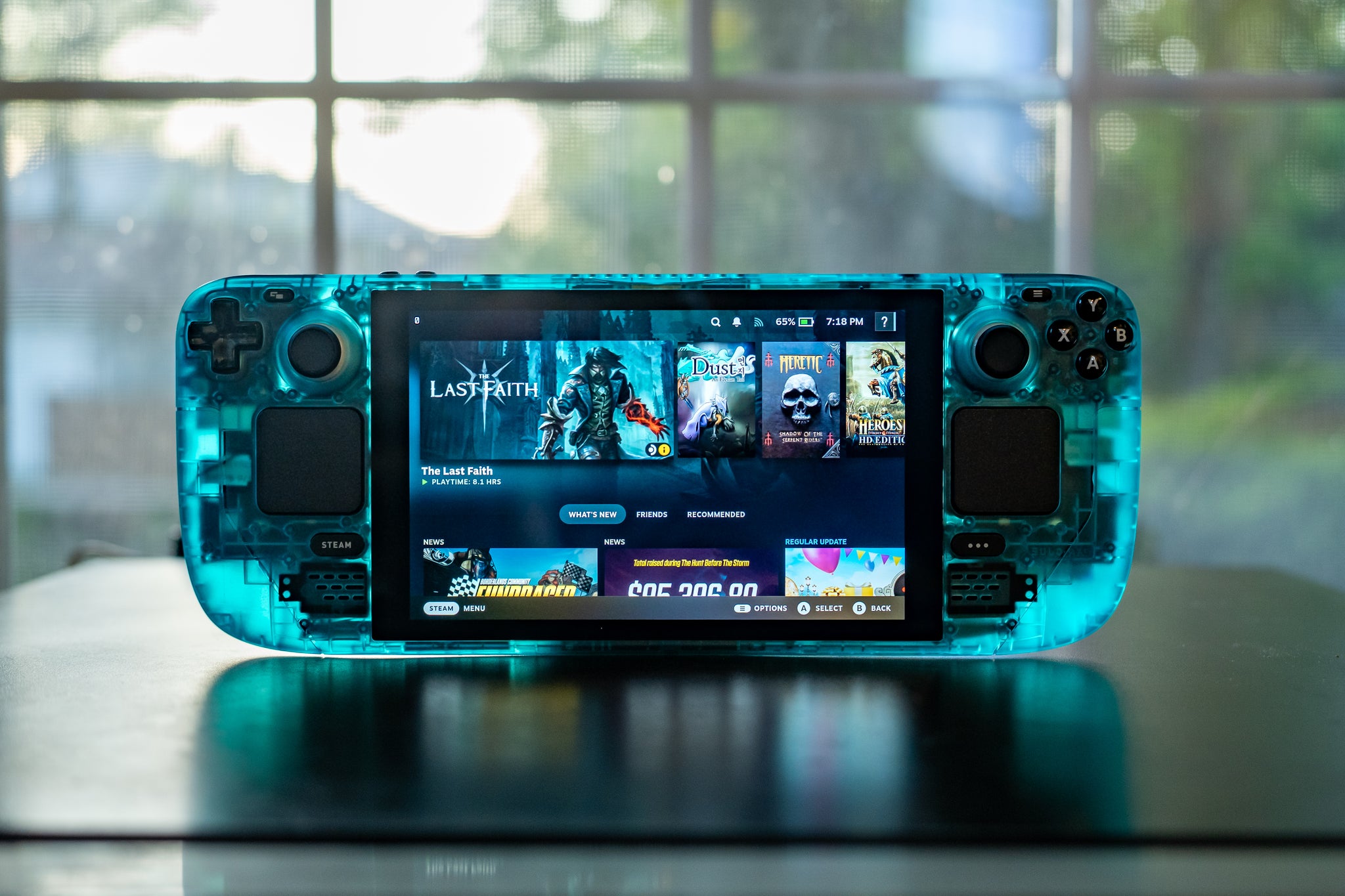 Customized Steam Deck Handheld Gaming Ice Blue - By GameTraderZero