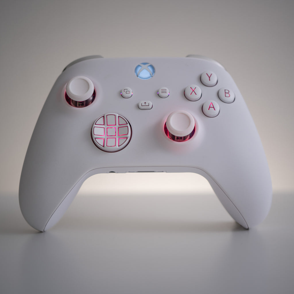Custom Xbox Controller LED Mod White With White Backlit Buttons for Xb ...