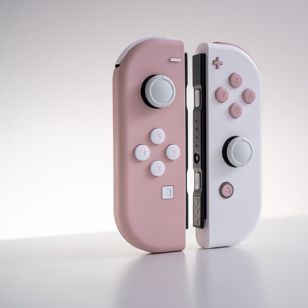 Game Control Mod Pretty Pink and White Custom Joy-Cons Cute Nintendo Switch Controller Mods ...