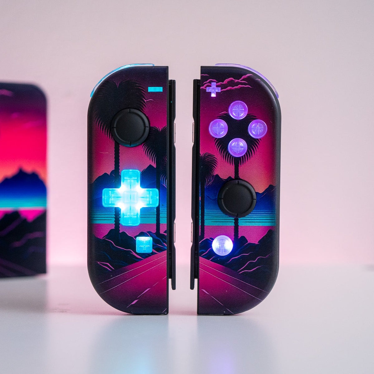 Synthwave Joy-Cons with LED Backlit Buttons Nintendo Switch Joy-Con Co ...