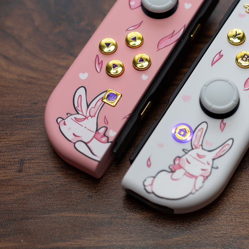 Nintendo Rabbit Pink Sleepy Bunny Switch Joycons GTZ x IlustraKarla Custom Nintendo Gaming ...