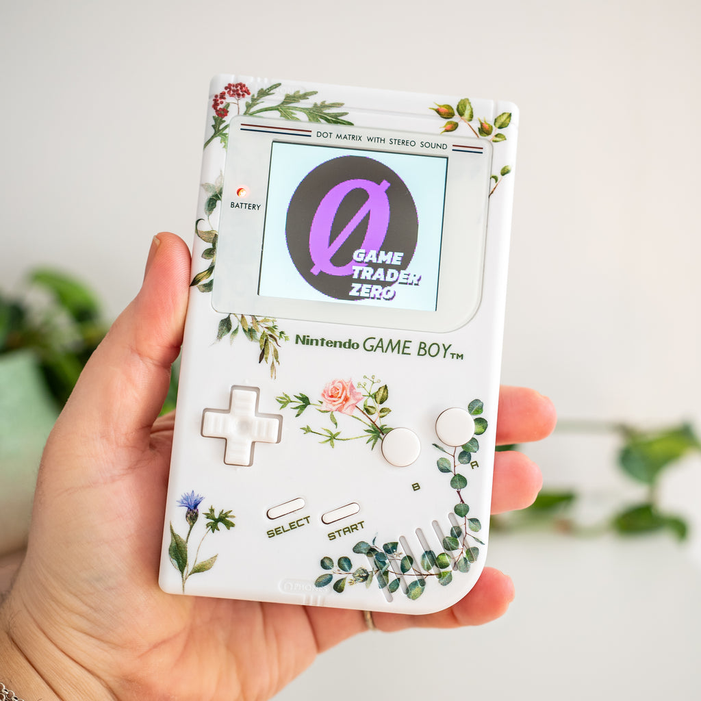 Floral Nintendo Game Boy DMG with Backlit IPS Screen – GameTraderZero
