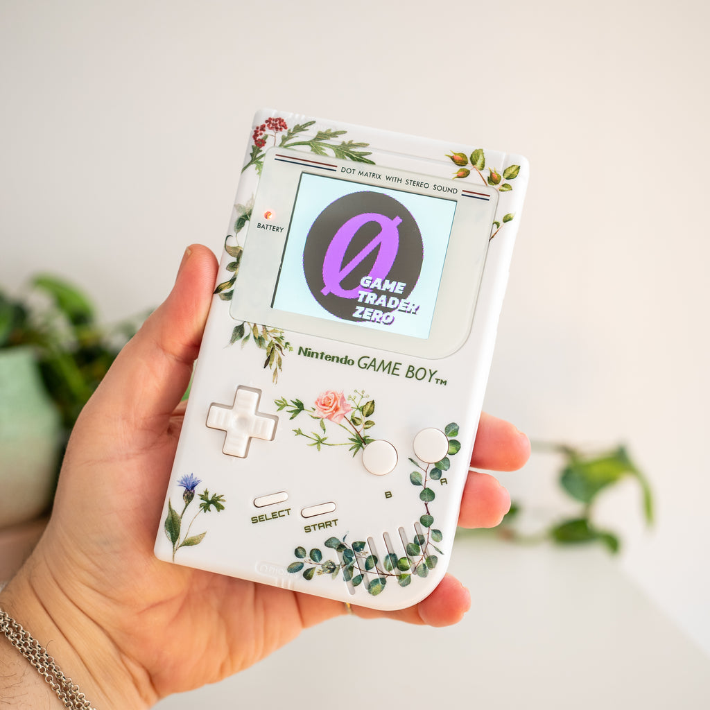 Floral Nintendo Game Boy DMG with Backlit IPS Screen – GameTraderZero
