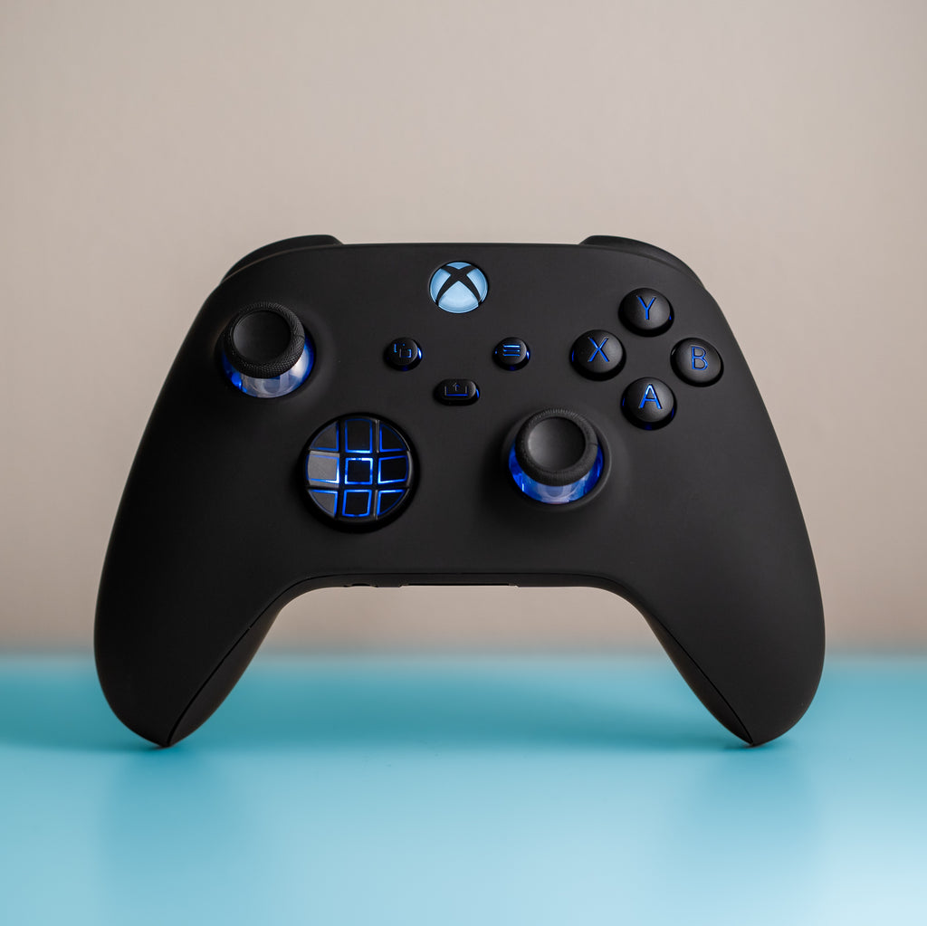 Stealthy Black Xbox Controller | Multi-Color LED Backlit Buttons | Ser ...