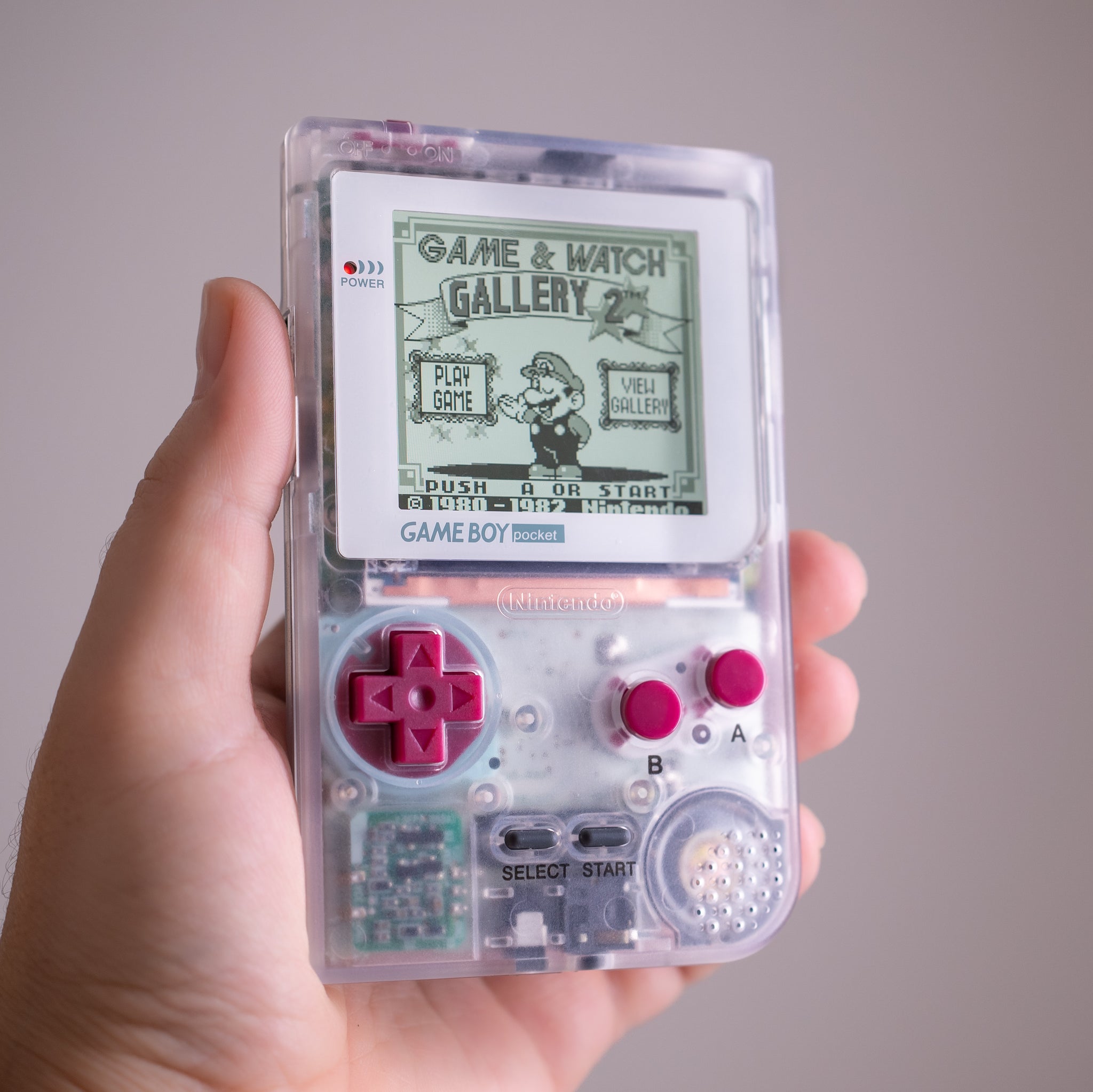 Custom Game Boy Pocket with Backlit IPS Screen Clear Shell