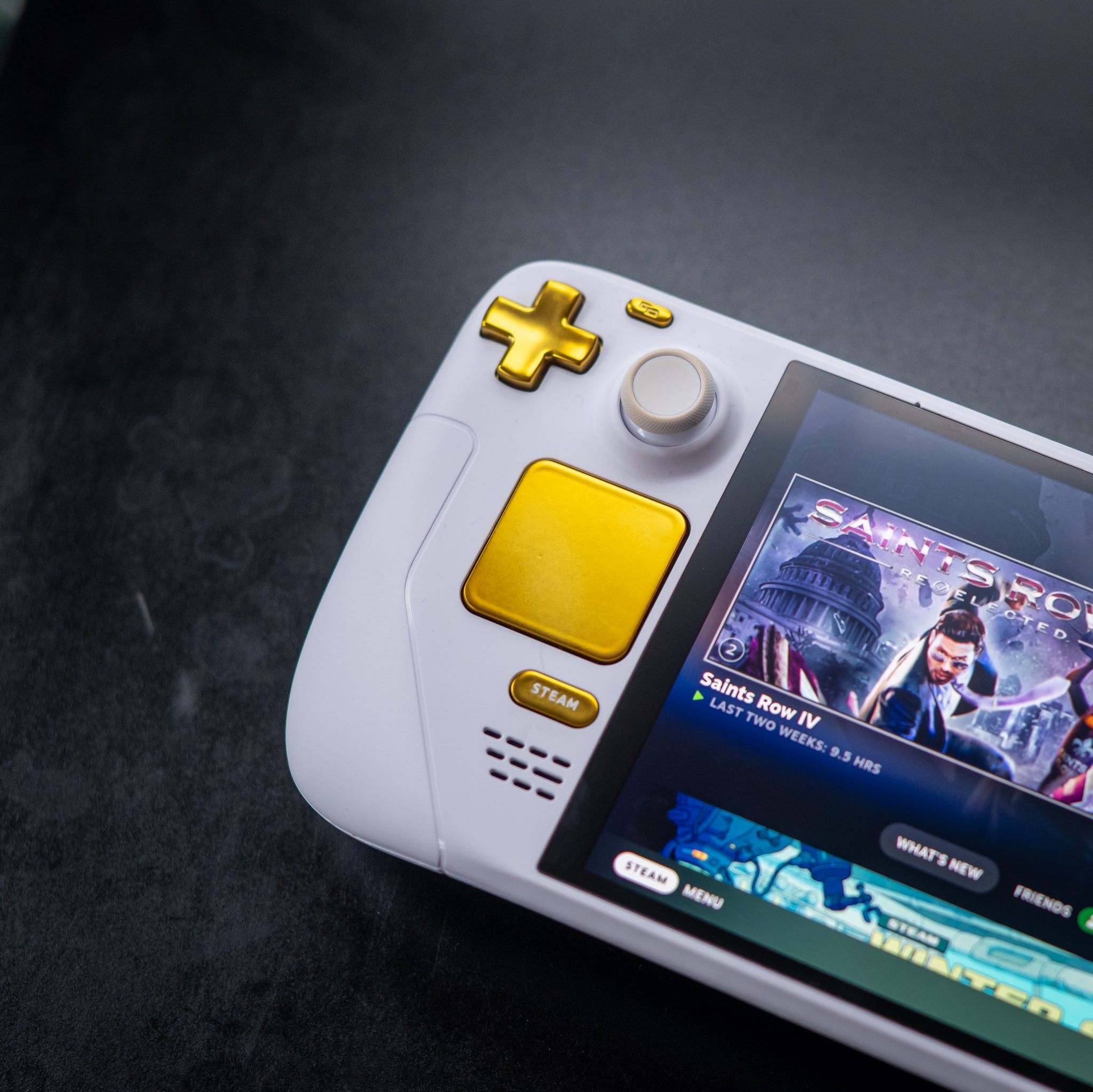 Custom Steam Deck White & Gold Edition - By GameTraderZero
