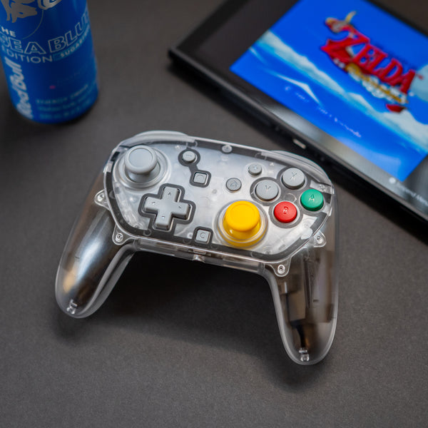 GameCube Edition Custom Switch 2 Pro-Controller | Clear Shell with Retro GCN Button Layout