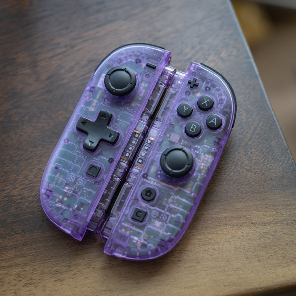 Custom Switch 2 Joy-Cons Atomic Purple Clear Gaming Controllers