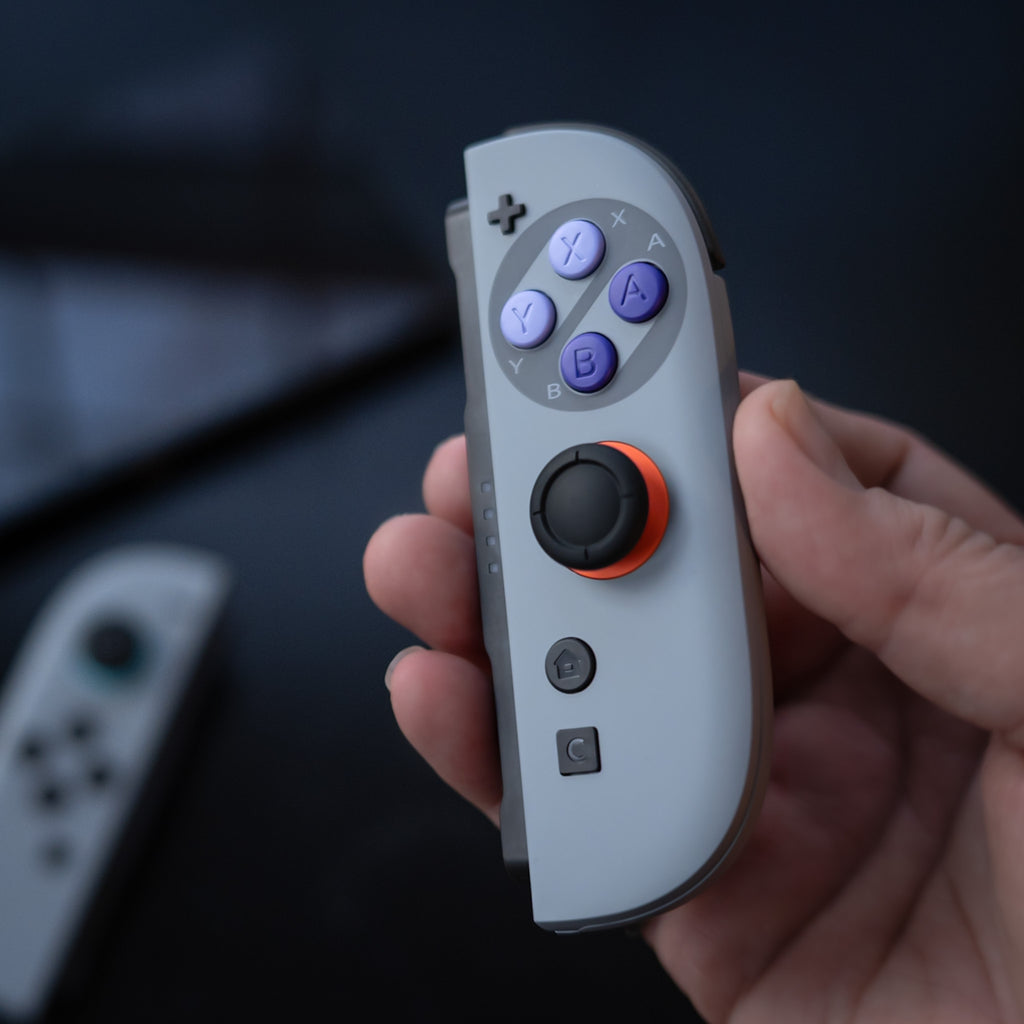 SNES Custom Switch 2 Joy-Cons | Hand-Cast Resin Buttons – GameTraderZero
