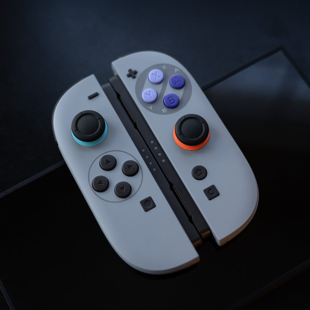 SNES Custom Switch 2 Joy-Cons | Hand-Cast Resin Buttons – GameTraderZero