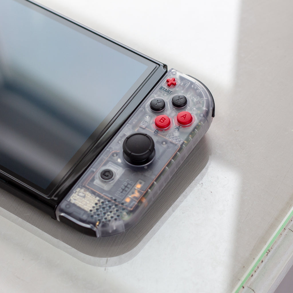 Red Gameboy Controller Rectangle Game Boy Pocket Style Joy-Cons Black and Red Nintendo Switch Gaming ...