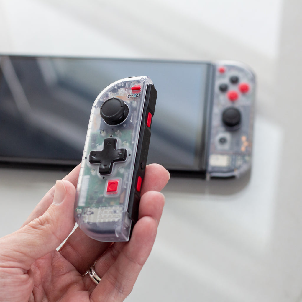 Red Gameboy Controller Rectangle Game Boy Pocket Style Joy-Cons Black and Red Nintendo Switch Gaming ...
