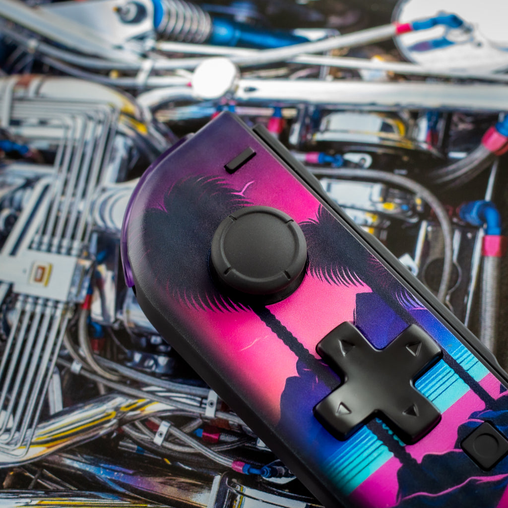 Creative Racing Controllers Synthwave Joy-Cons Retro Racing Nintendo Switch Gaming Controllers ...