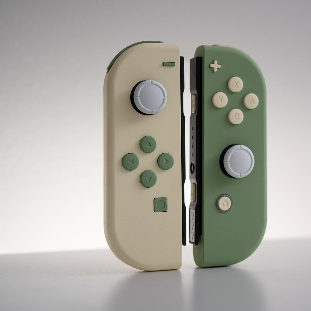 Custom JoyCons Matcha and Cream Nintendo Switch Earth Tone Controller