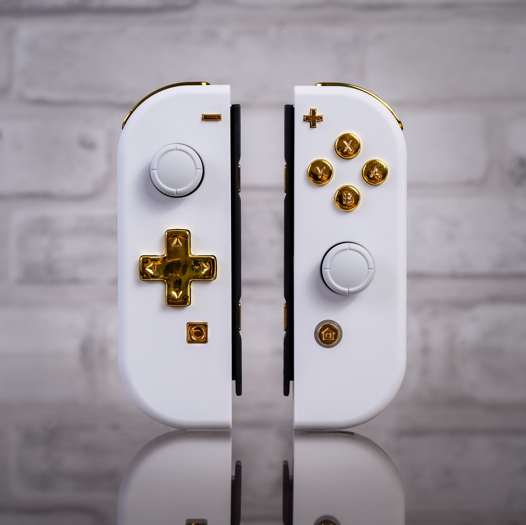 カスタムJoy-con　WHITE×GOLDメタリック カスタムJoy-con WHITE×GOLDメタリック カスタムJoy-con WHITE