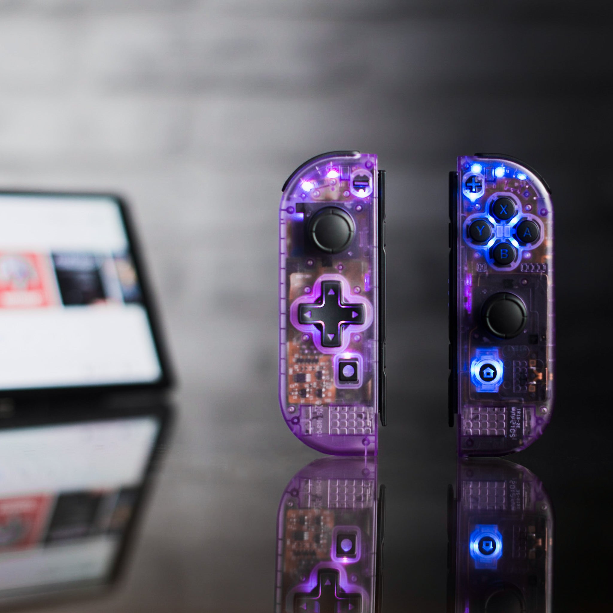 Custom Nintendo Switch Joy-Con Controllers Black LED MOD Backlit Butto –  GameTraderZero