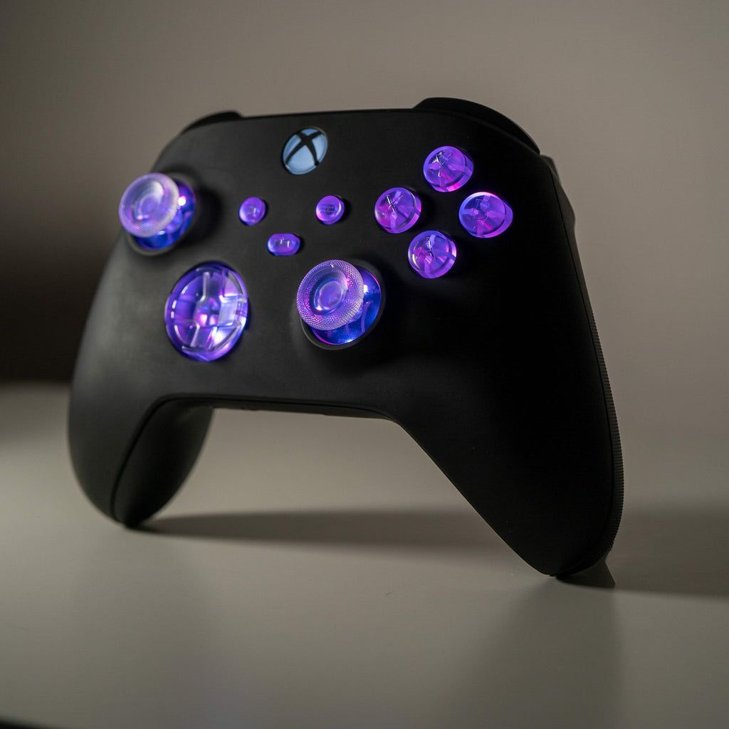 Custom Xbox Controller LED Mod Black With Clear Backlit Buttons for Xb ...