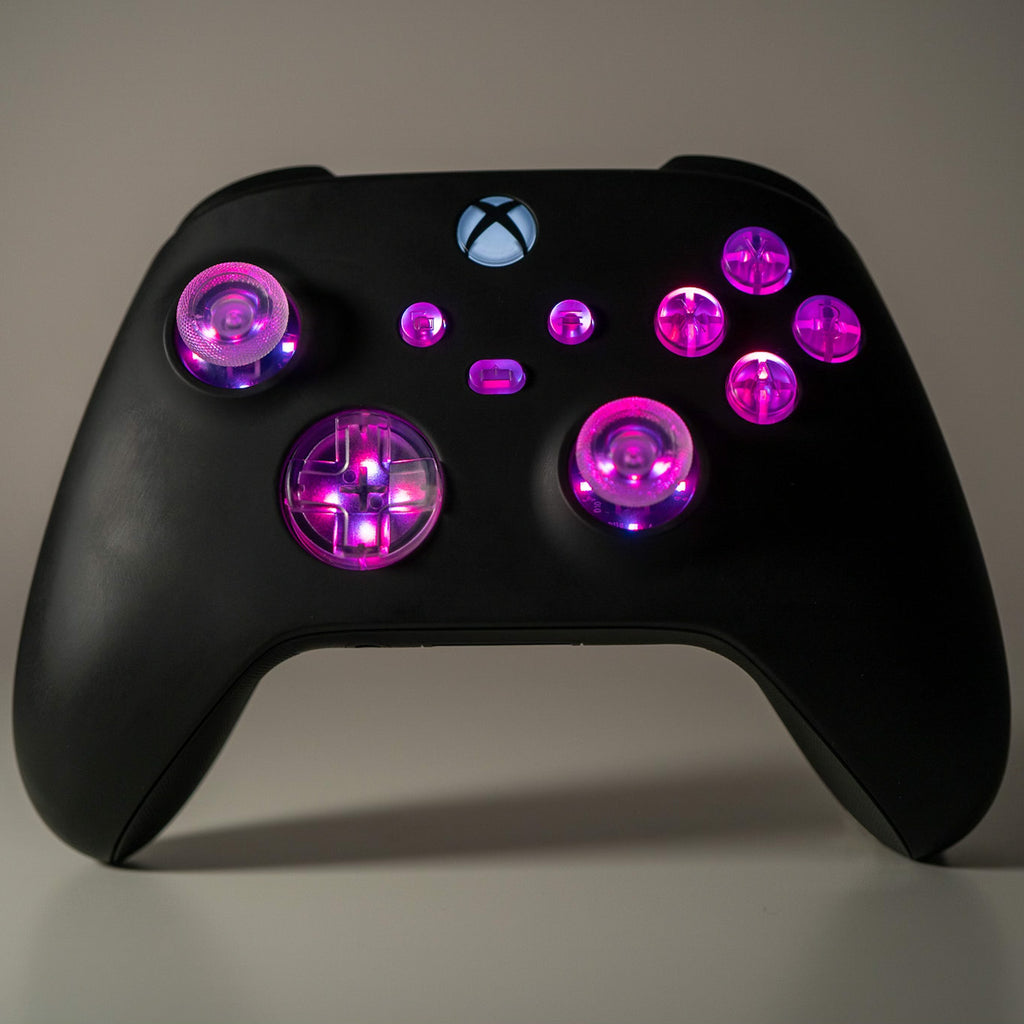 Custom Xbox Controller LED Mod Black With Clear Backlit Buttons for Xb ...