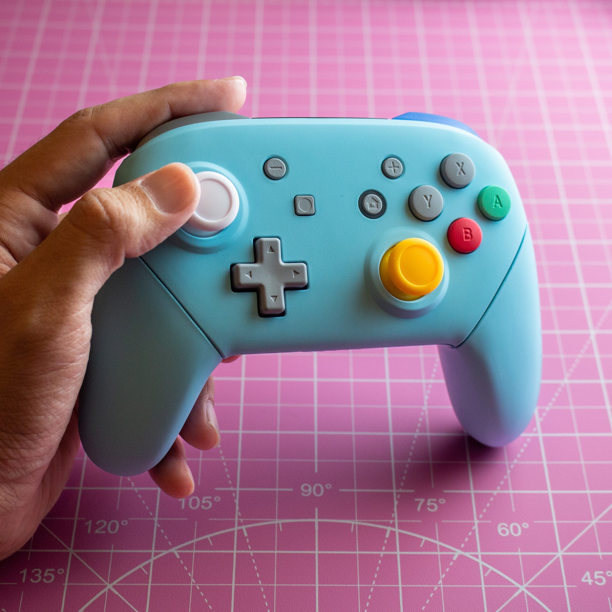 Nintendo Switch Pro Controller Mod Pastel Blue GameCube Retro Style Customized Controller