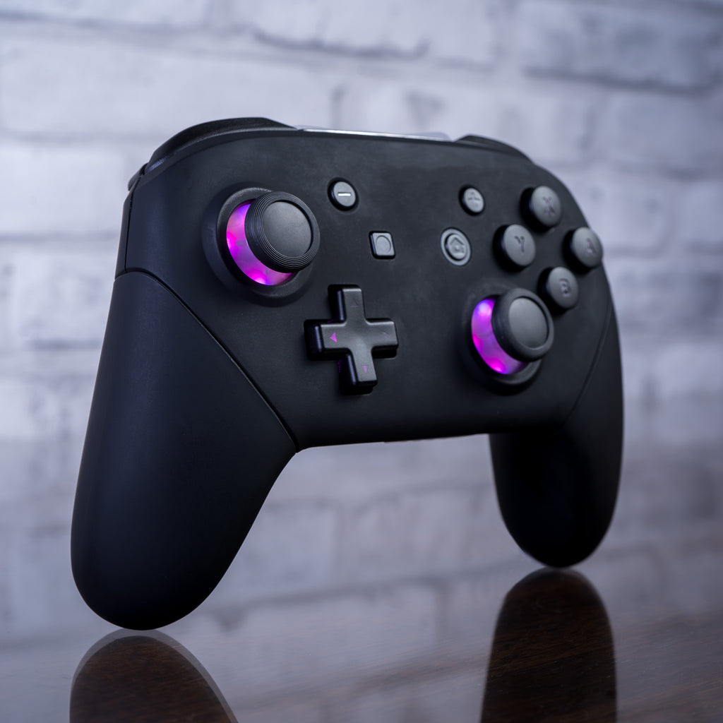 CUSTOM Pro Controller Nintendo SWITCH LED Mod Black On Black With Back ...