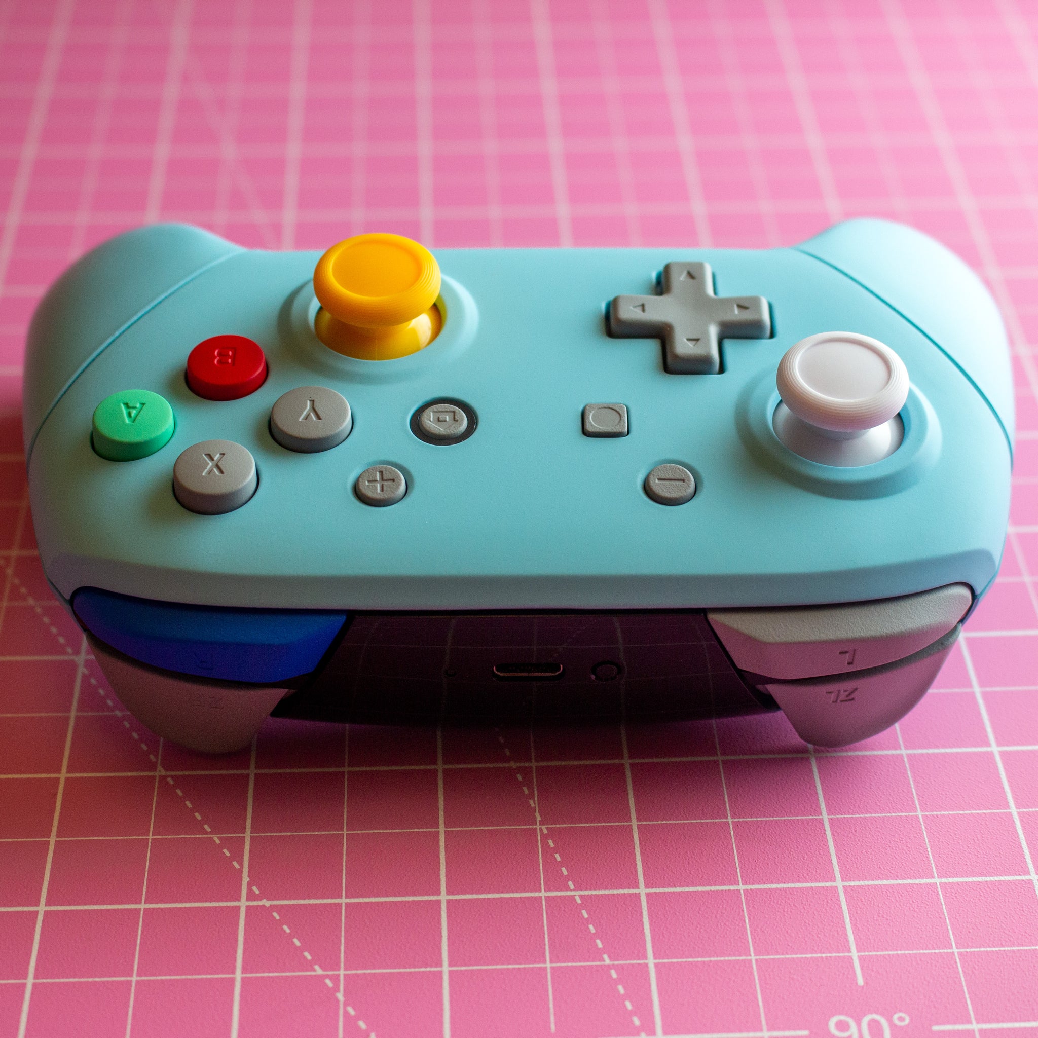 Nintendo Switch Pro Controller Mod Pastel Blue GameCube