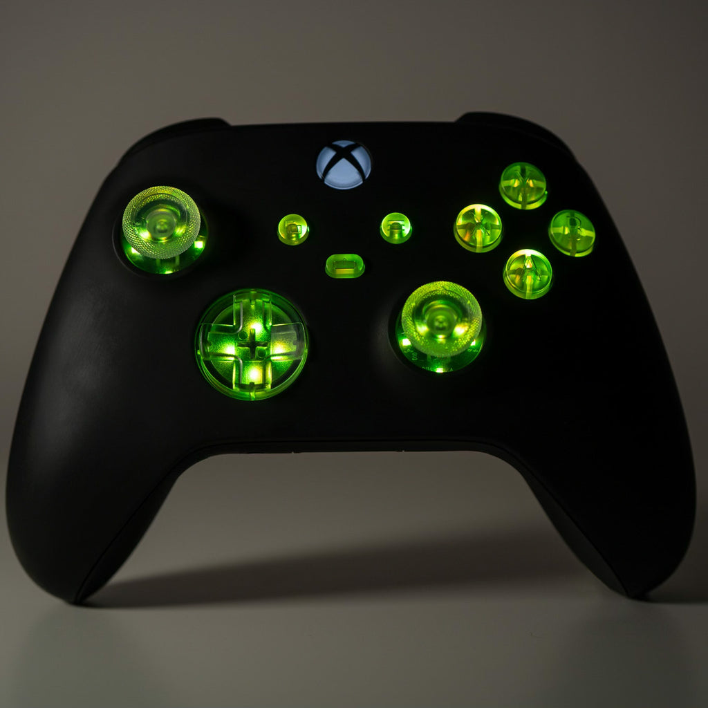 Custom Xbox Controller LED Mod Black With Clear Backlit Buttons for Xb ...