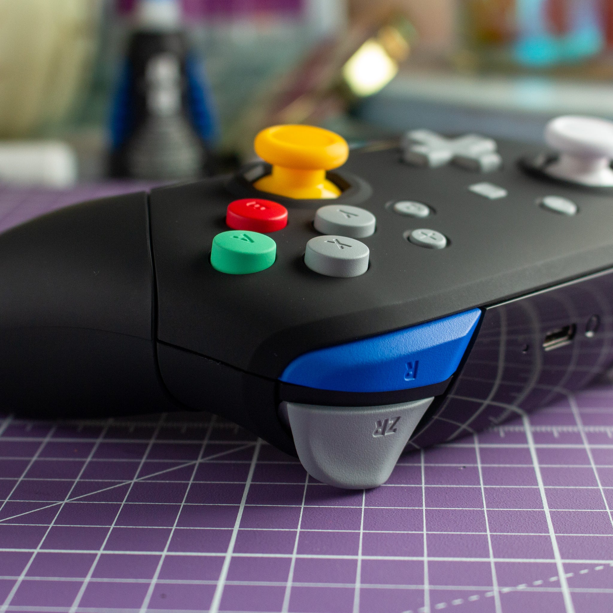 Nintendo Switch Pro Controller Mod Black GameCube Retro Style