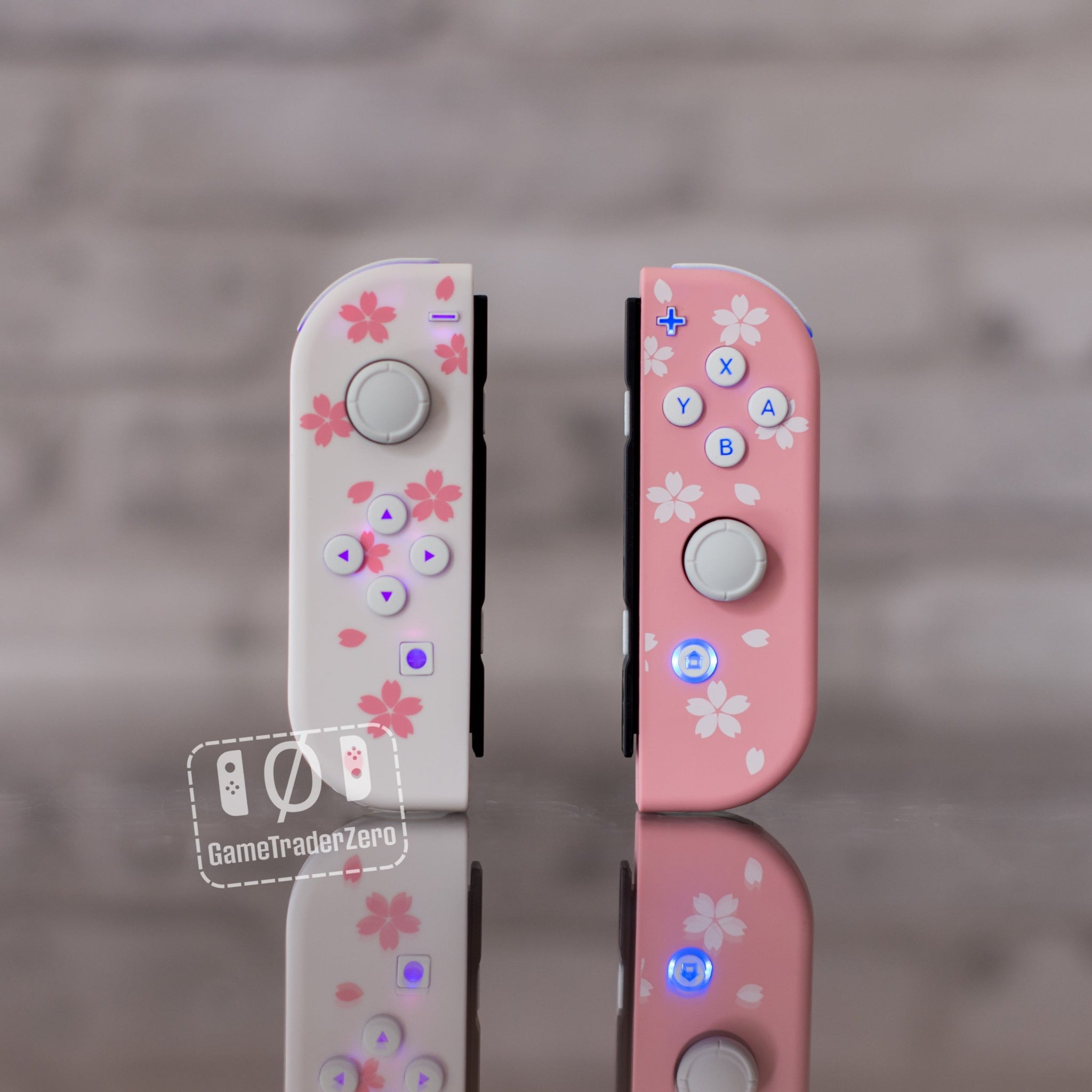 Pink & White Joy-Con LED MOD Sakura Flowers Nintendo Switch Controller –  GameTraderZero