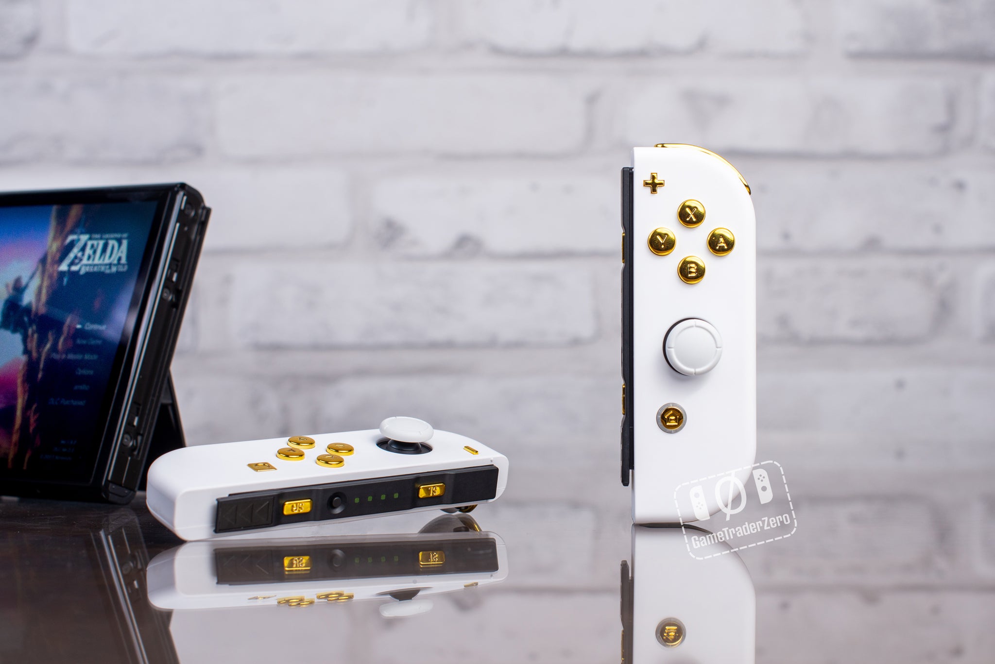 White & Gold JOY-CON Mod Custom Controllers Nintendo factory Switch