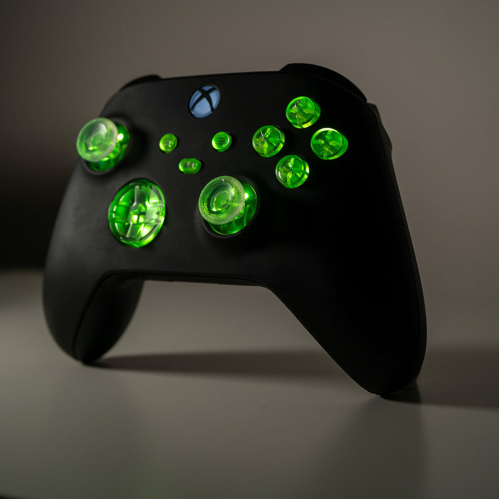 Computer Led Mod Custom Stealthy Black Xbox Controller | Multi-Color LED Clear Backlit Buttons ...