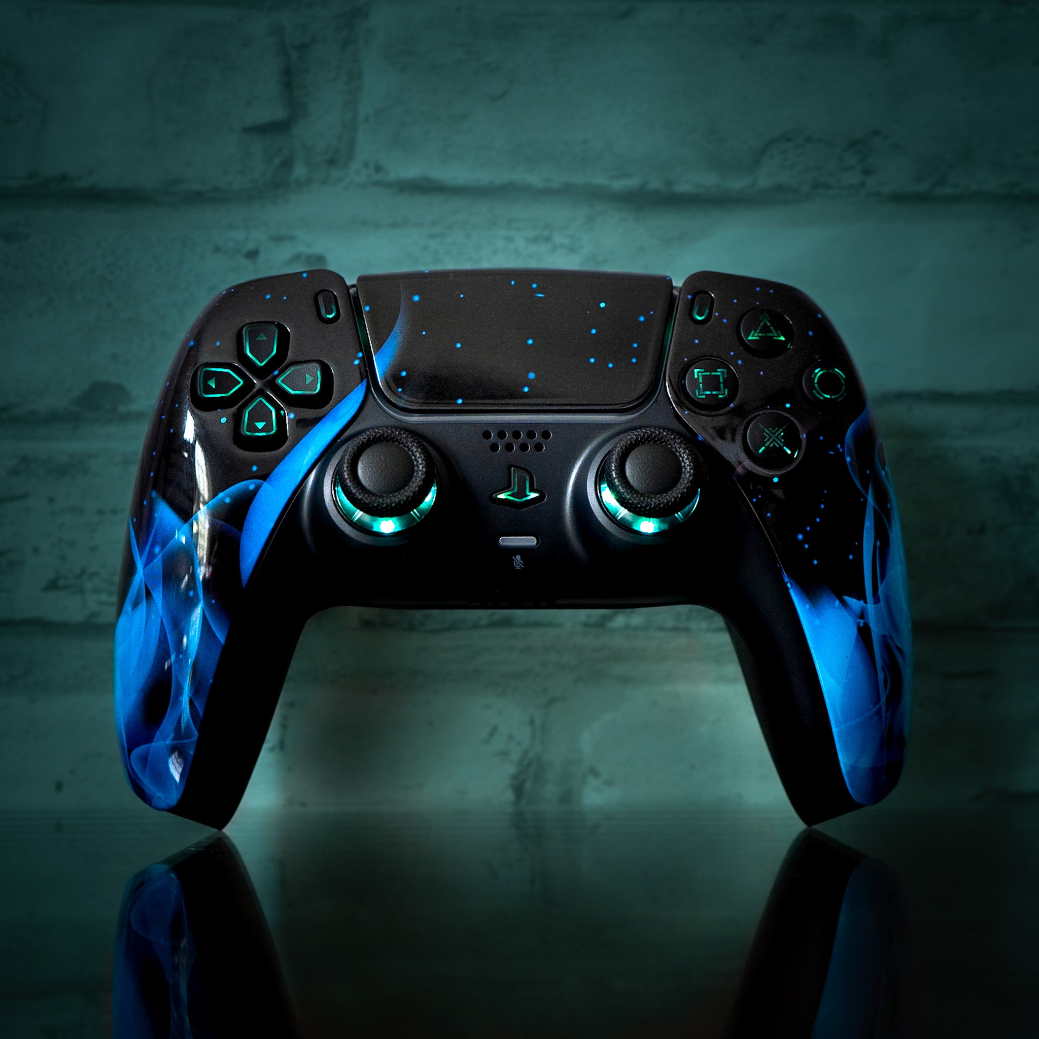 PS5 Controller LED Mod Blue Flame PS5 Custom Wireless Controller