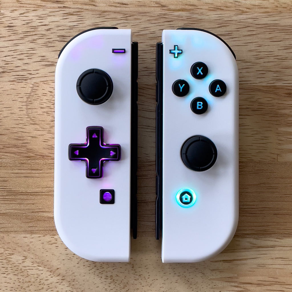 Nintendo Switch Pod Controllers Led Custom Nintendo Switch Joy-Con Controllers White LED MOD Backlit Butto ...