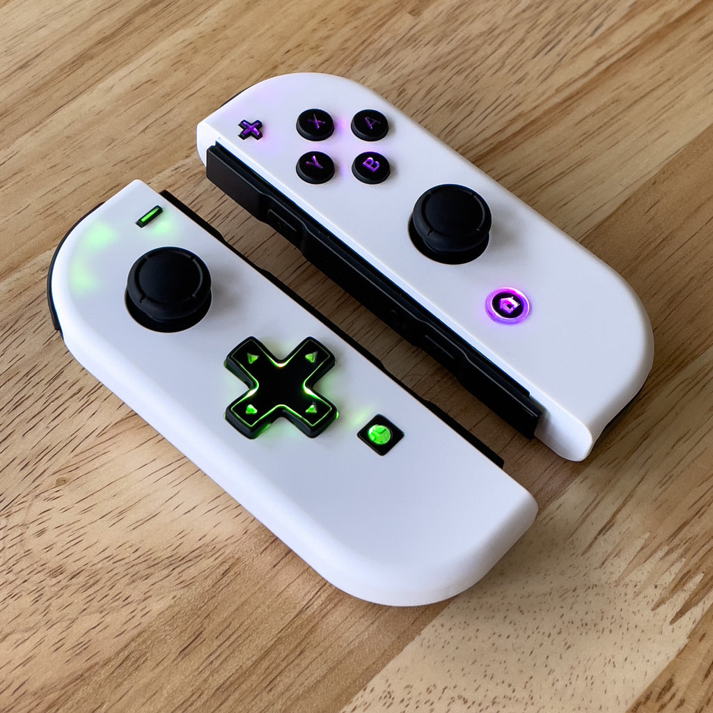 Nintendo Switch Pod Controllers Led Custom Nintendo Switch Joy-Con Controllers White LED MOD Backlit Butto ...