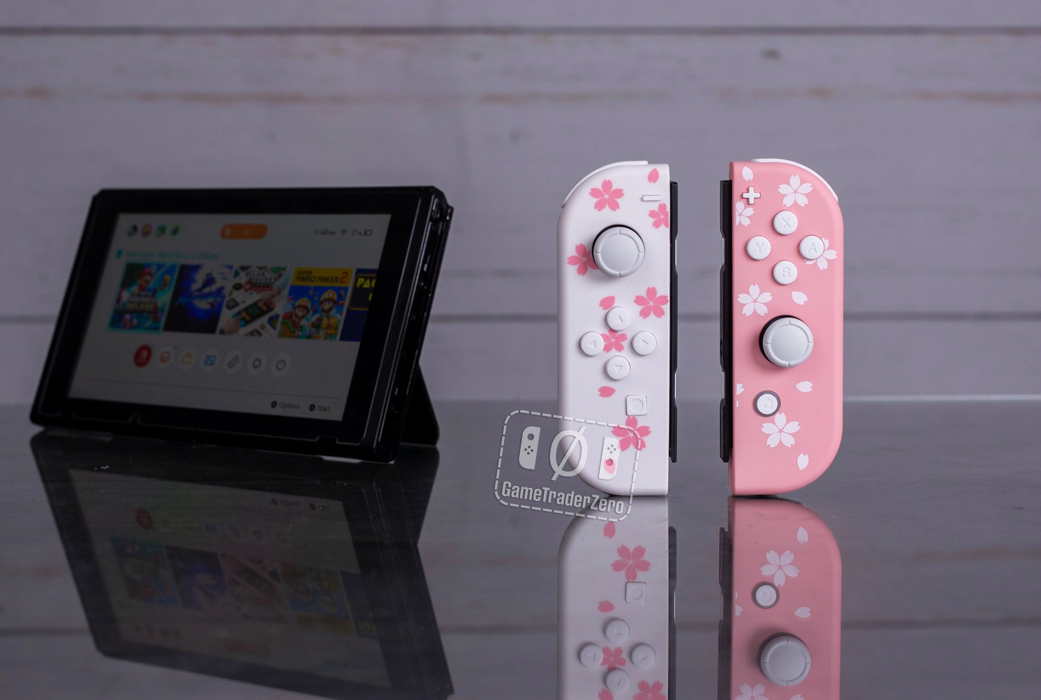 Shops New Cherry Blossom Custom Joycons White