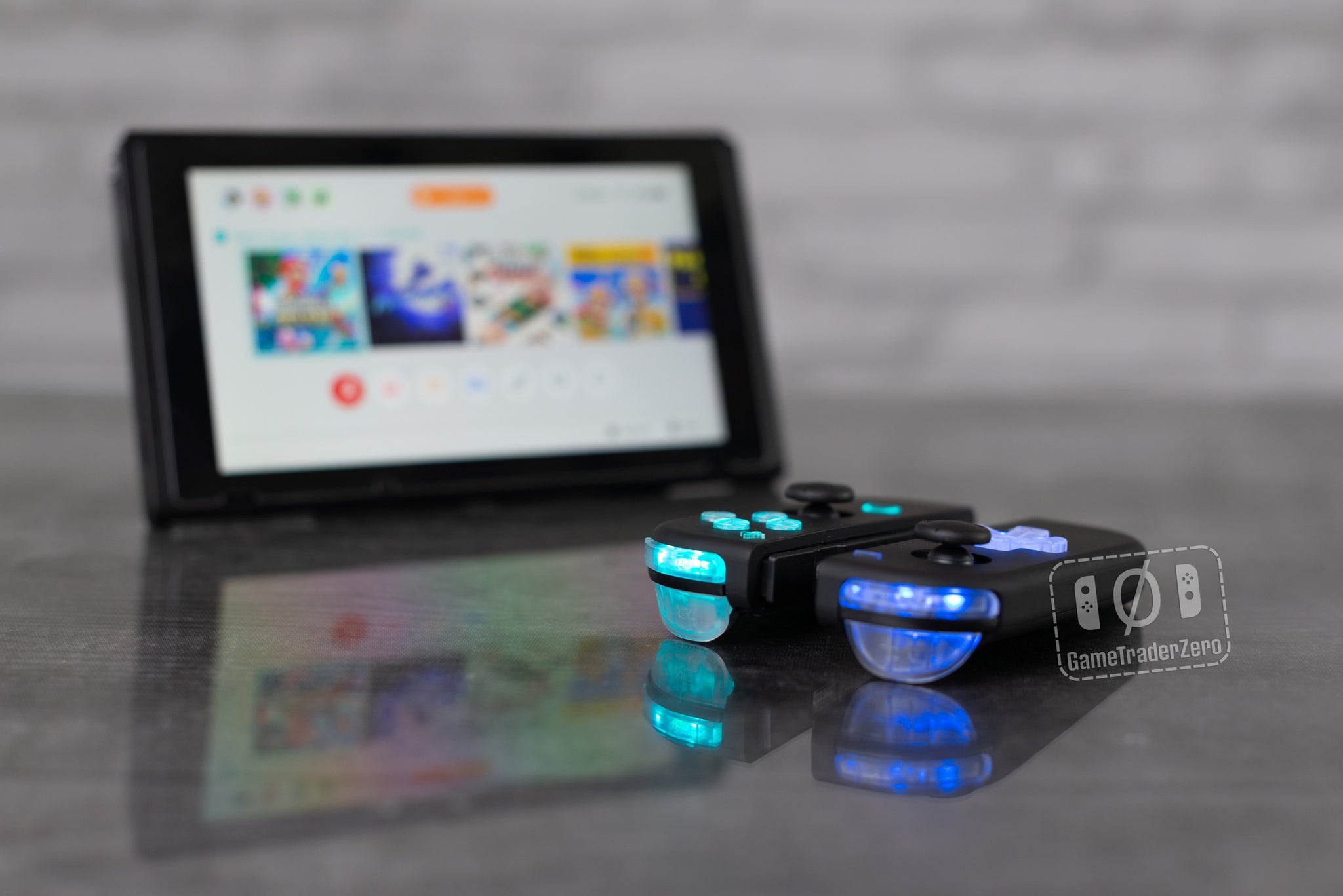Custom Nintendo Switch Joy-Con Controllers Black LED MOD
