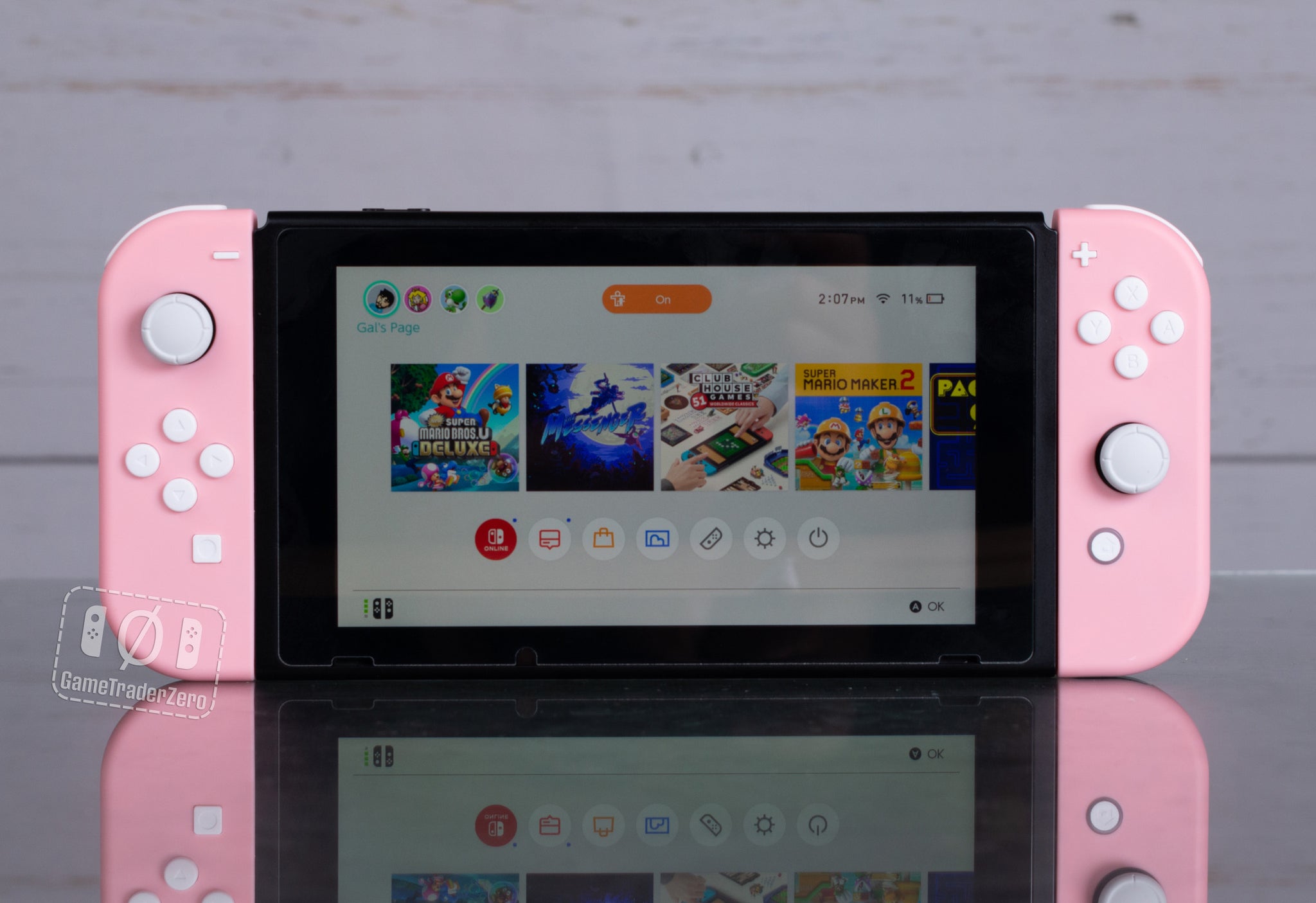 New hot Light Blue Custom Joycons W/ Pink